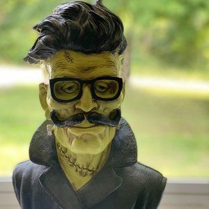 NEW Frankenstein in Disguise Hipster Bust Statue Halloween Decor Home Goods